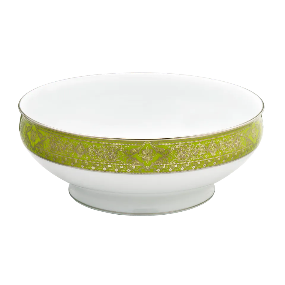 haviland-matignon-saladier-vert-pomme-platine-porcelaine image 1