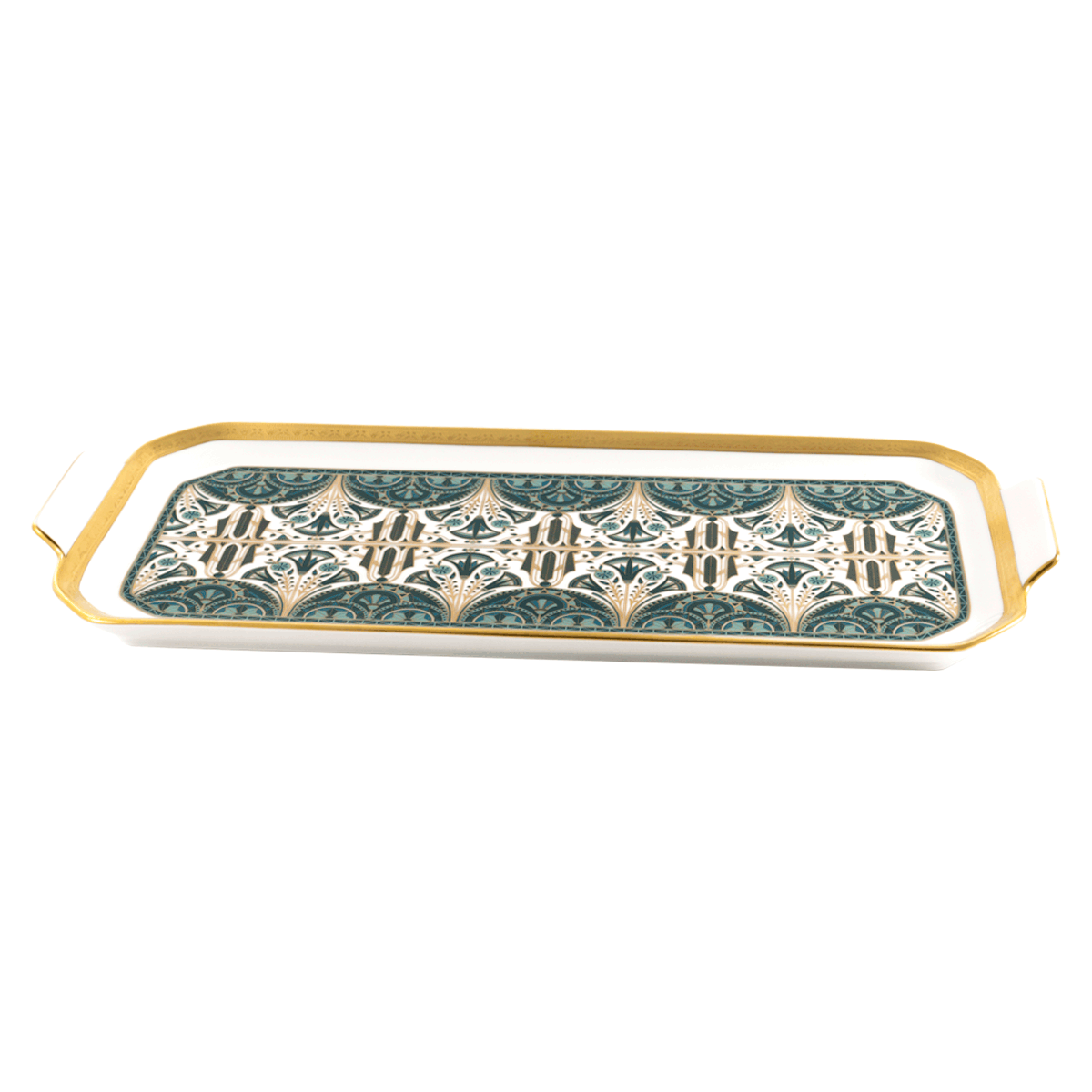 haviland-r-ves-du-nil-plat-cake-vert-or-porcelaine image 2