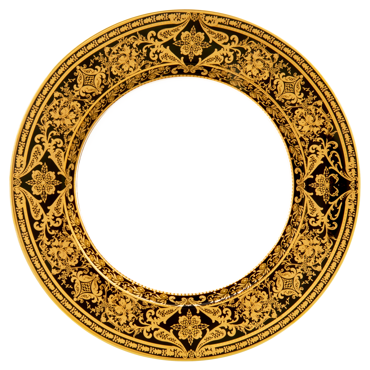 haviland-matignon-plat-rond-creux-noir-or image 1