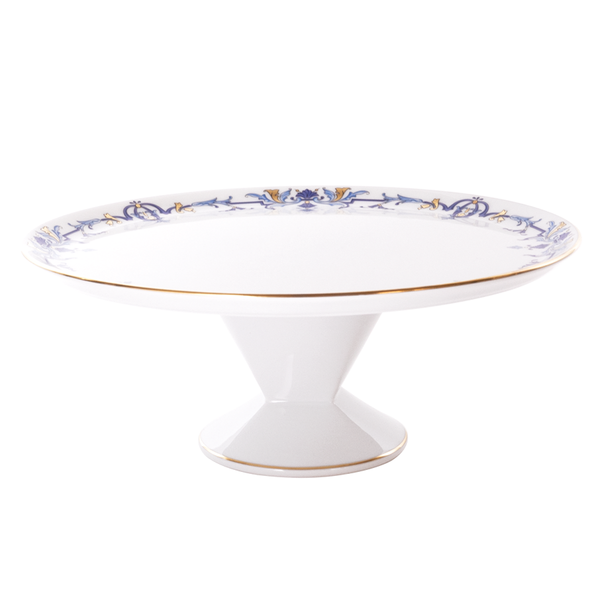 haviland-marthe-ritz-paris-plat-tarte-sur-pied-blanc image 1