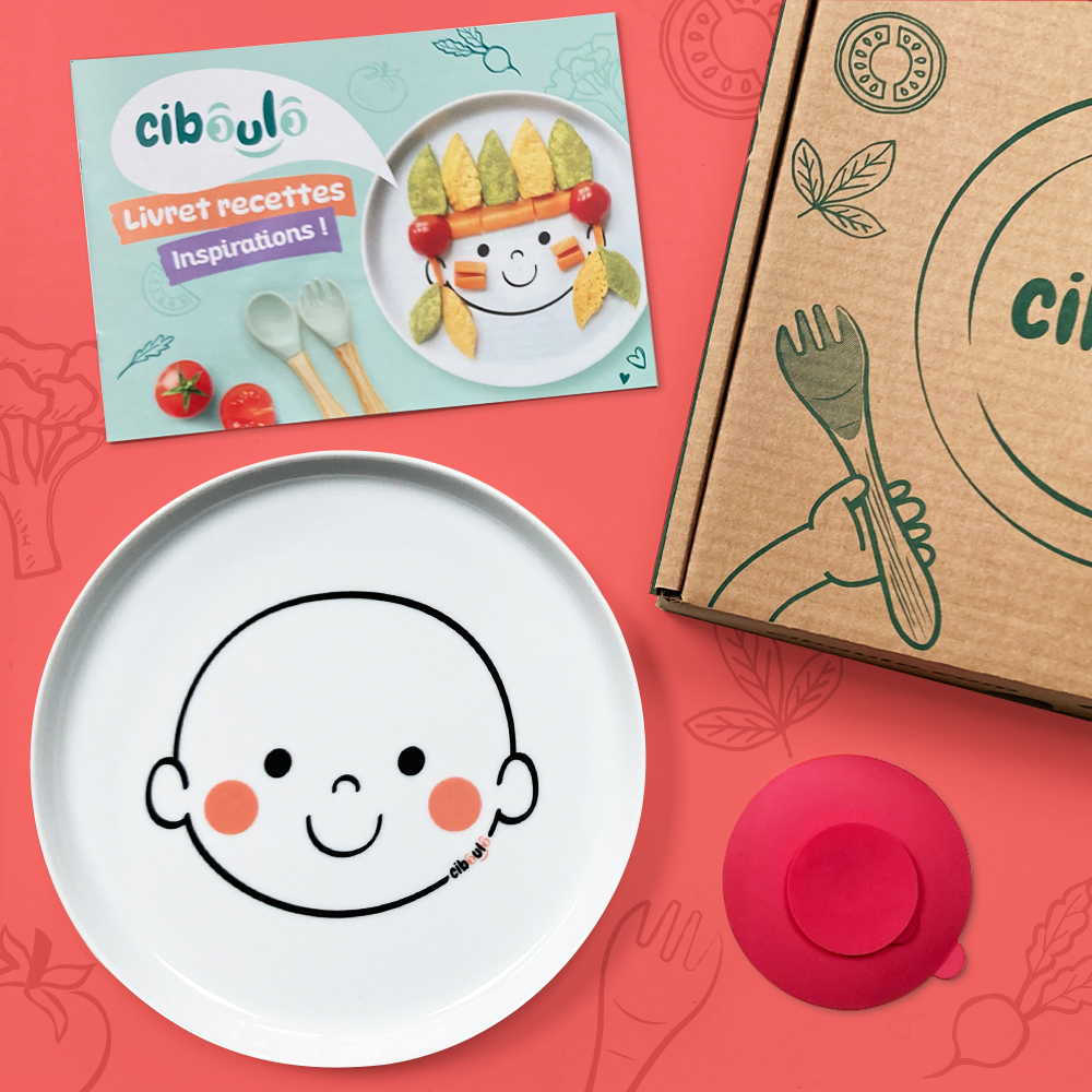 ciboulo-bonhomme-coffret-repas-b-b-assiette-porcelaine-ventouse image 1