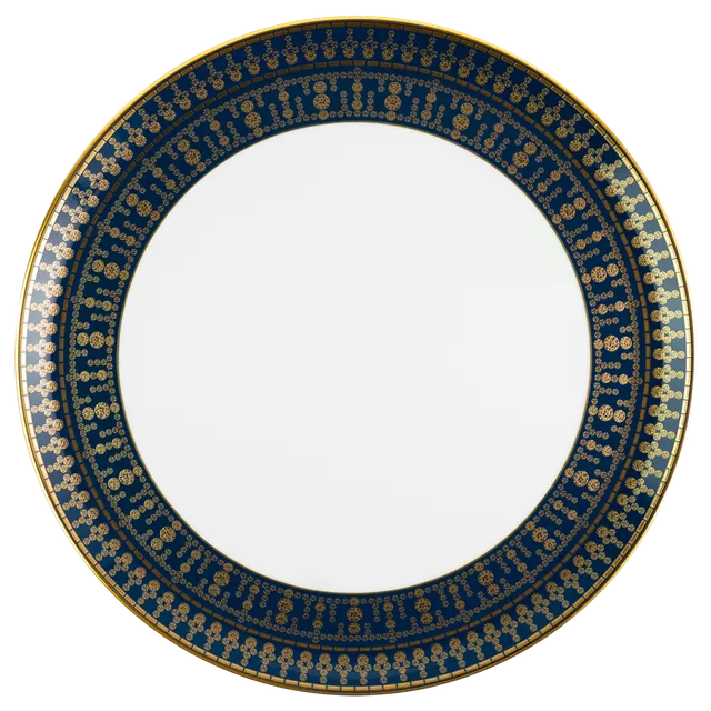 haviland-tiara-plat-tarte-porcelaine-bleu-de-prusse-or image 1