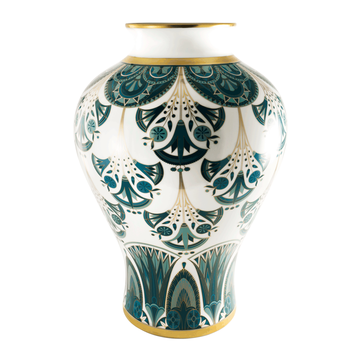 haviland-r-ves-du-nil-vase-prestige-vert-or-porcelaine image 1
