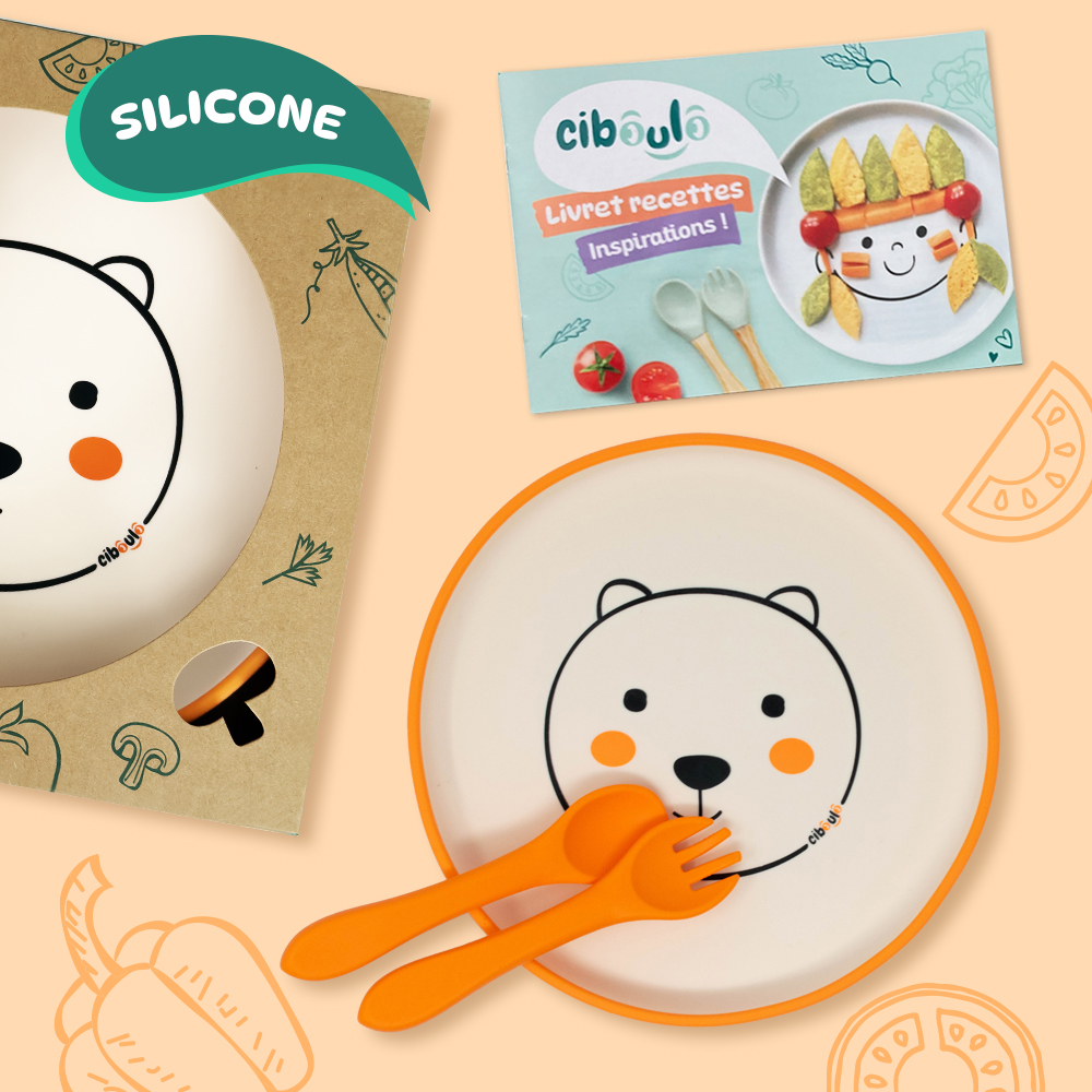 ciboulo-animal-box-assiette-silicone-b-b-couverts-recettes image 1