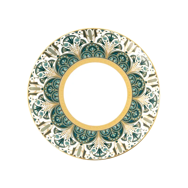 haviland-r-ves-du-nil-assiette-dessert-vert-or-porcelaine image 1