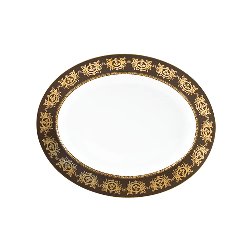 haviland-ritz-imp-rial-plat-ovale-bronze-porcelaine image 1