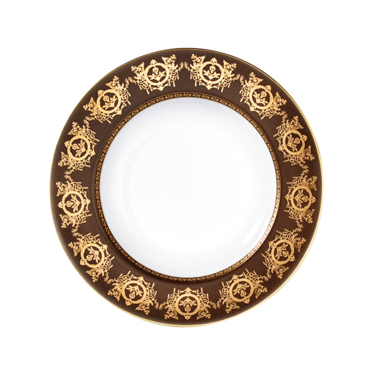 haviland-ritz-imp-rial-assiette-creuse-bronze-porcelaine image 1
