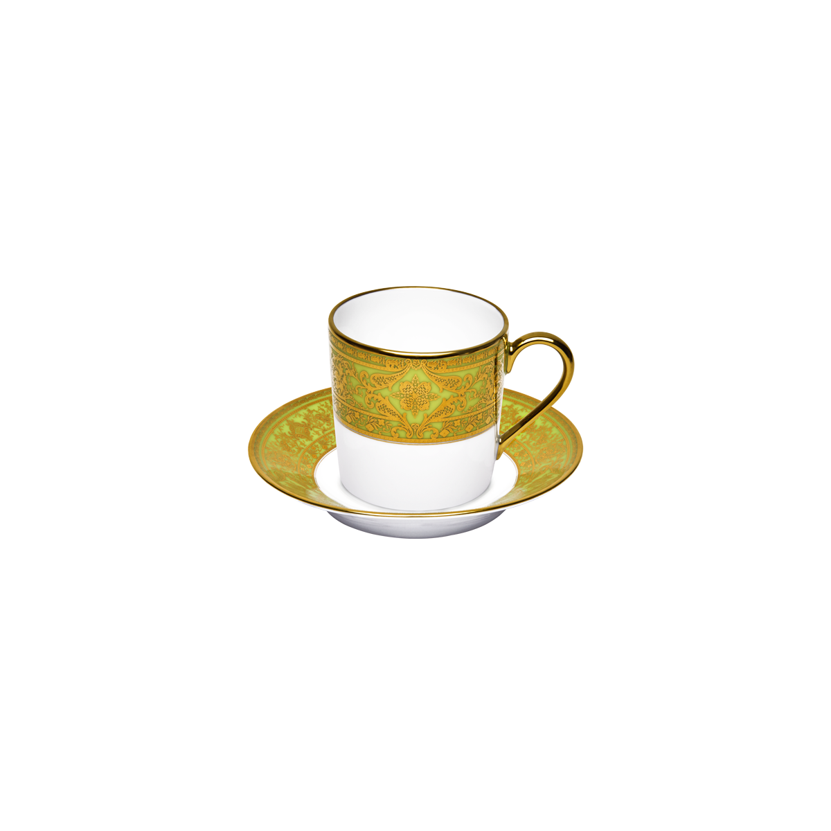 haviland-matignon-tasse-caf-soucoupe-vert-pomme-or image 1