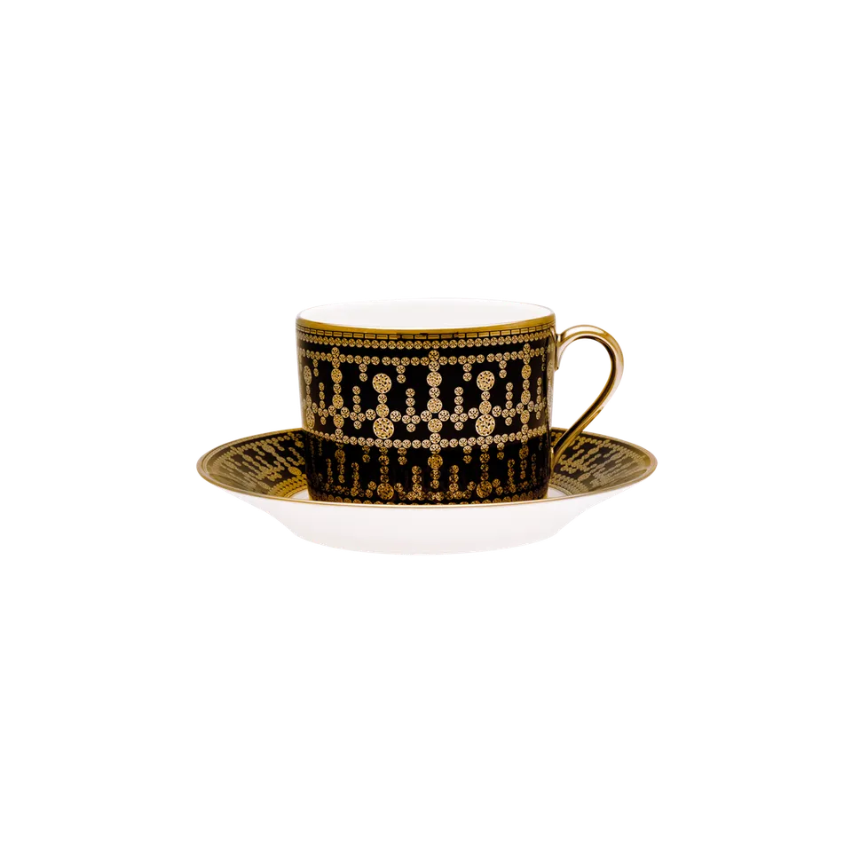 haviland-tiara-tasse-d-jeuner-et-soucoupe-noir-or-porcelaine image 1