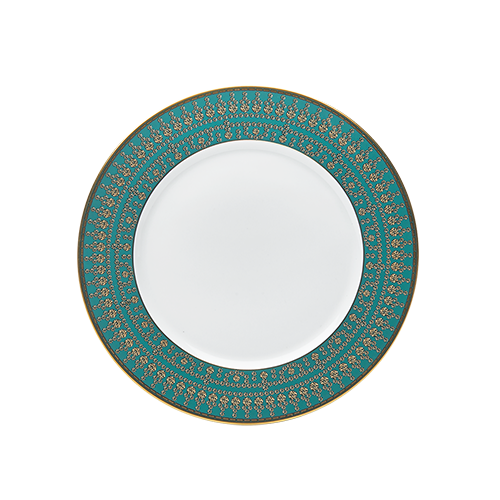 haviland-tiara-assiette-dessert-bleu-paon-or-porcelaine image 1