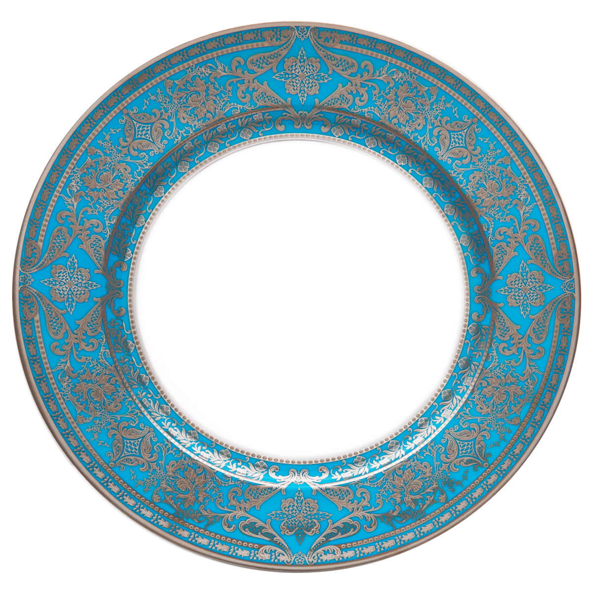 haviland-matignon-plat-rond-bleu-piscine-platine image 1