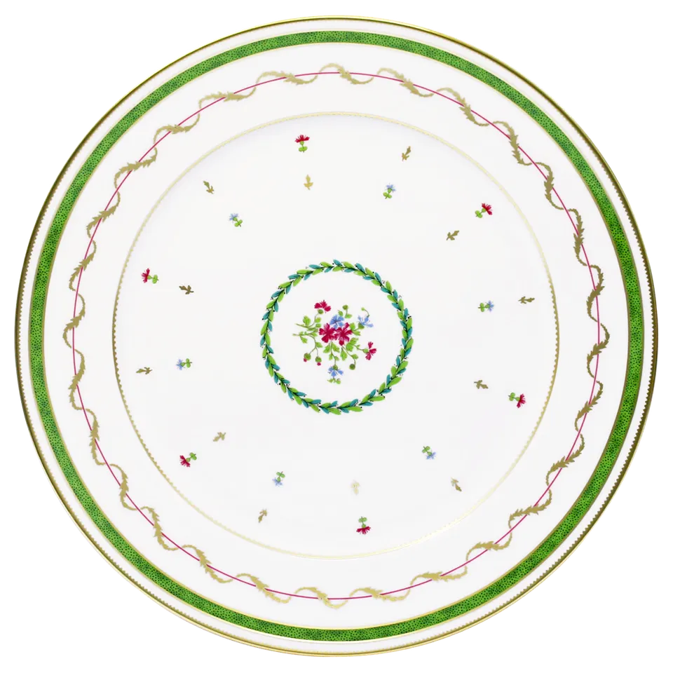 haviland-vieux-paris-vert-plat-rond-porcelaine-limoges image 1