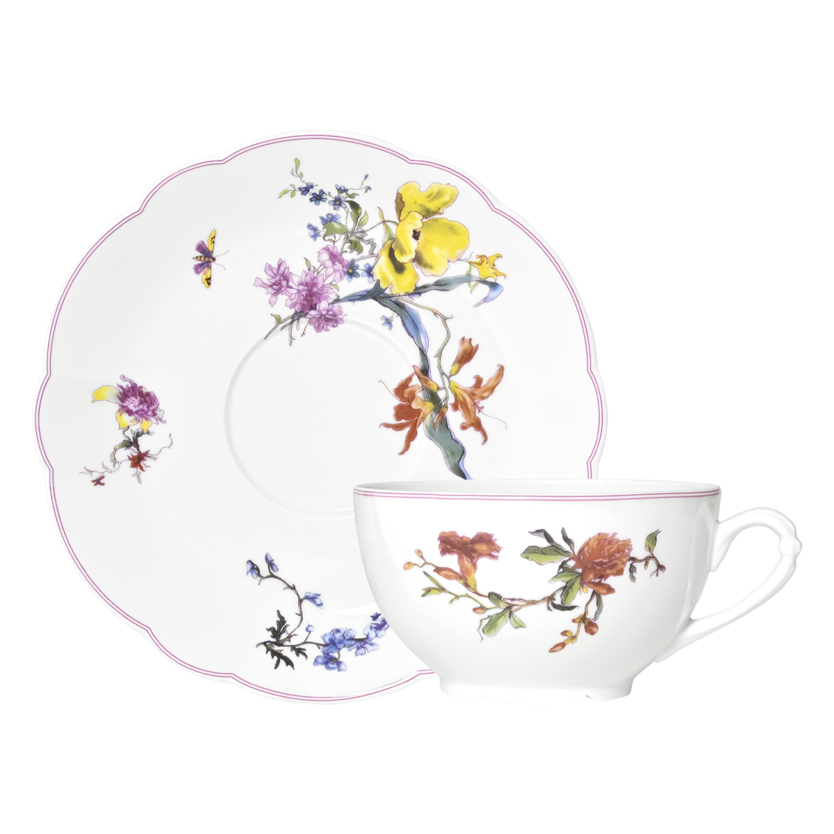 haviland-h-ritage-tasse-soucoupe-d-jeuner-fleurs-d-auteuil image 2