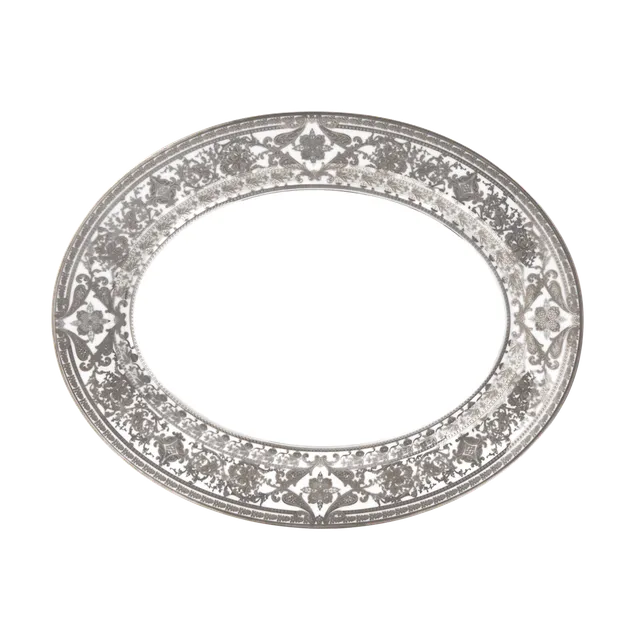 haviland-matignon-plat-ovale-porcelaine-blanc-platine image 1