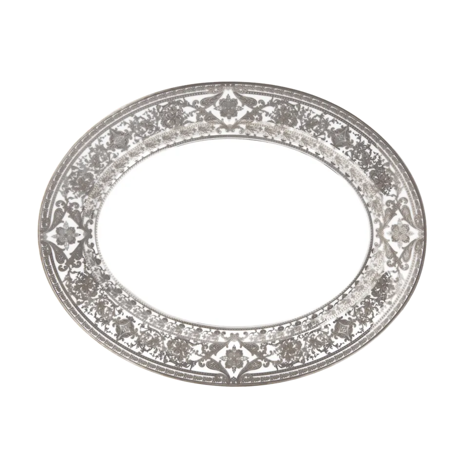 haviland-matignon-plat-ovale-porcelaine-blanc-platine image 1