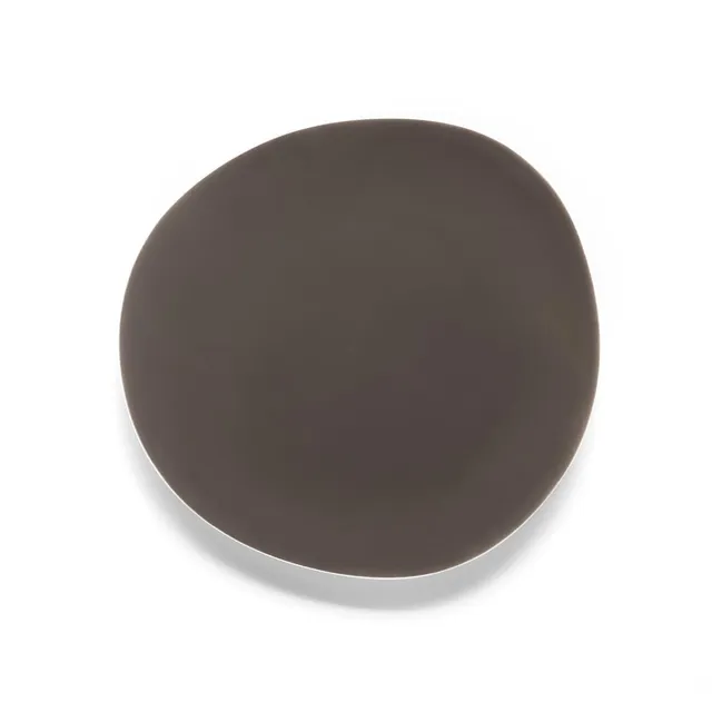 m-dard-de-noblat-sven-assiette-dessert-porcelaine-22-5-cm-taupe-fonc-x6 image 1