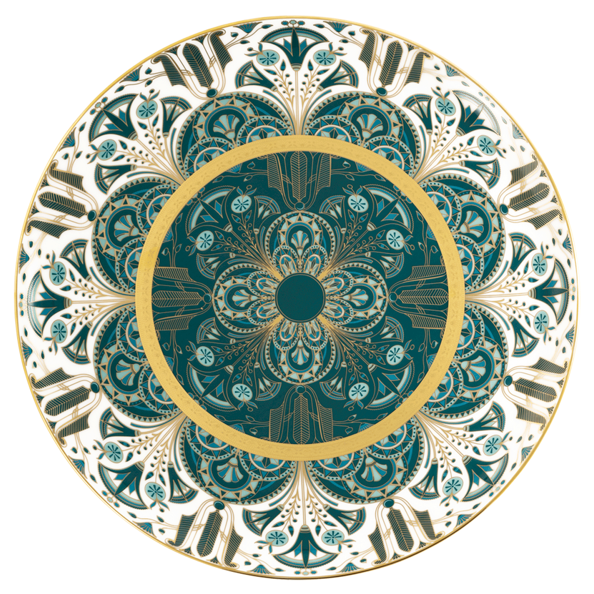 haviland-r-ves-du-nil-plat-tarte-vert-or image 1