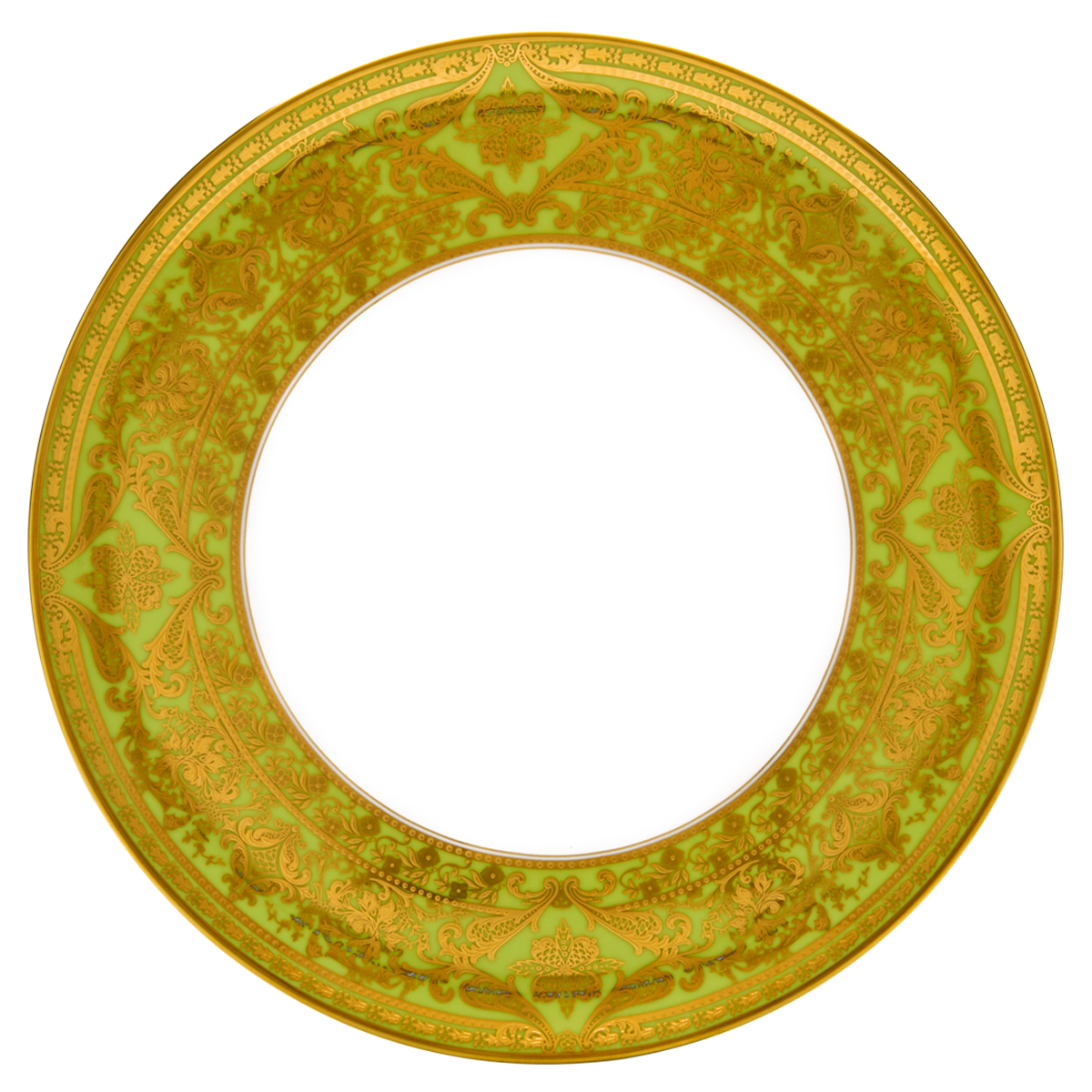 haviland-matignon-plat-tarte-porcelaine-vert-pomme-or image 1