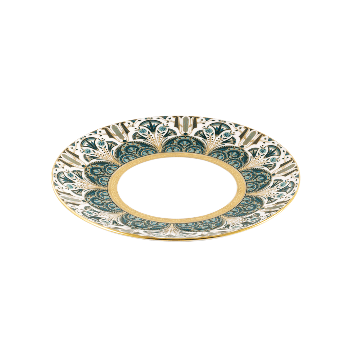 haviland-r-ves-du-nil-assiette-dessert-vert-or-porcelaine image 2