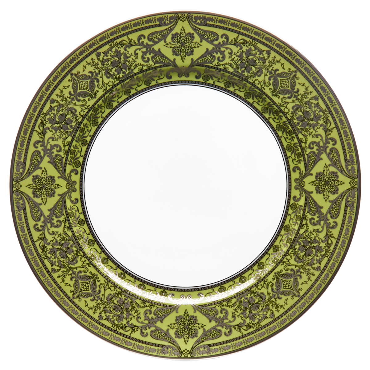 haviland-matignon-assiette-de-pr-sentation-vert-pomme-platine image 1