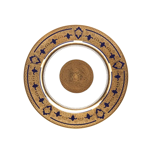 haviland-grand-apparat-assiette-dessert-bleu-or image 1