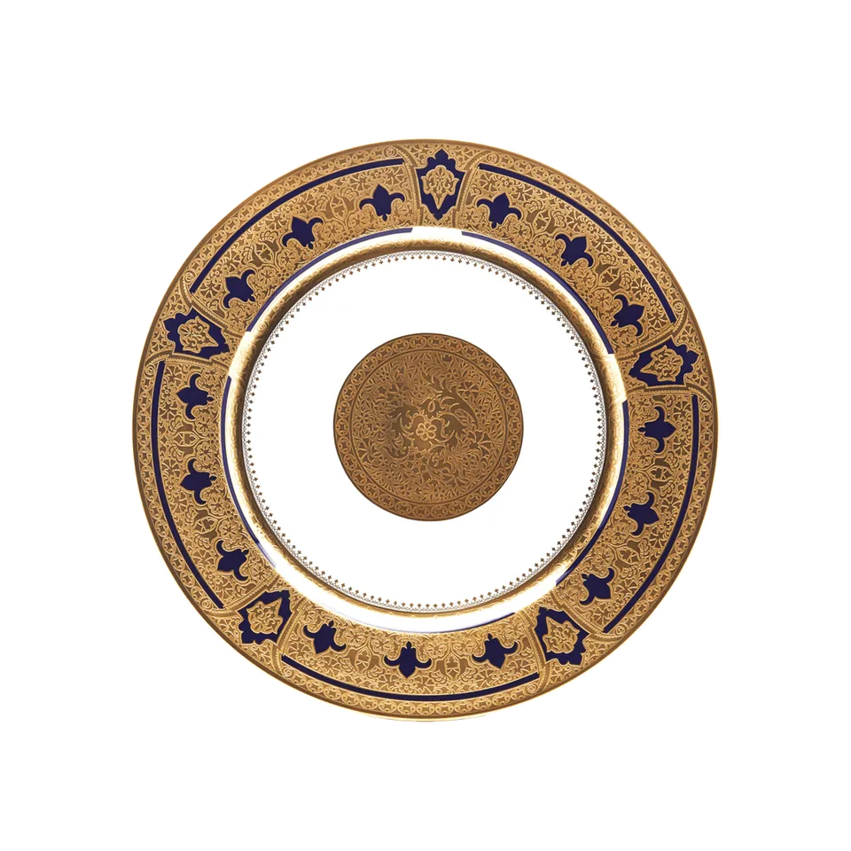 haviland-grand-apparat-assiette-dessert-bleu-or image 1