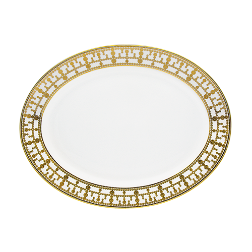 haviland-tiara-plat-ovale-porcelaine-blanc-platine image 1
