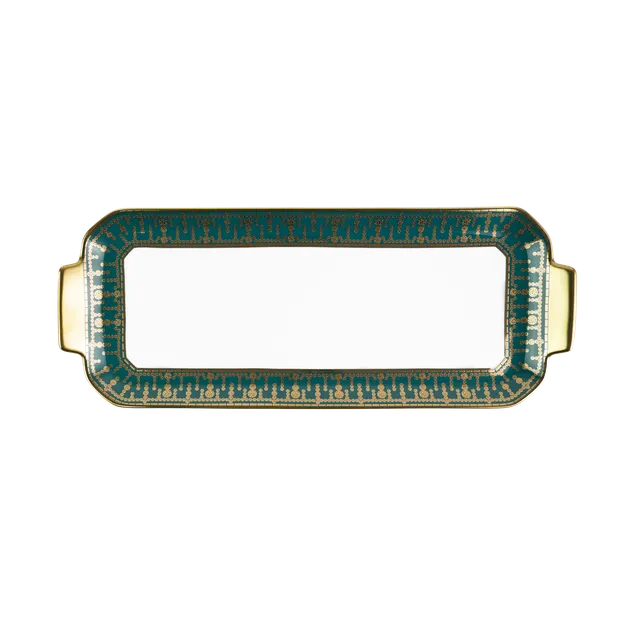 haviland-tiara-plat-cake-porcelaine-bleu-paon-or image 1