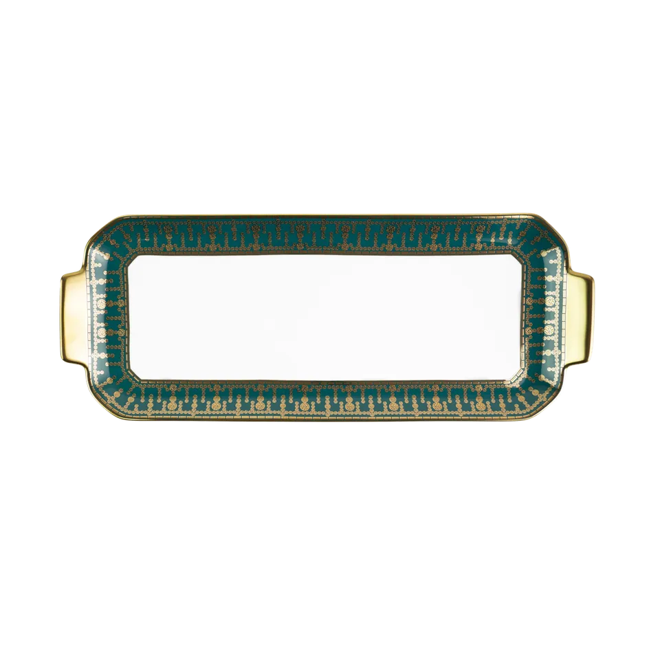 haviland-tiara-plat-cake-porcelaine-bleu-paon-or image 1