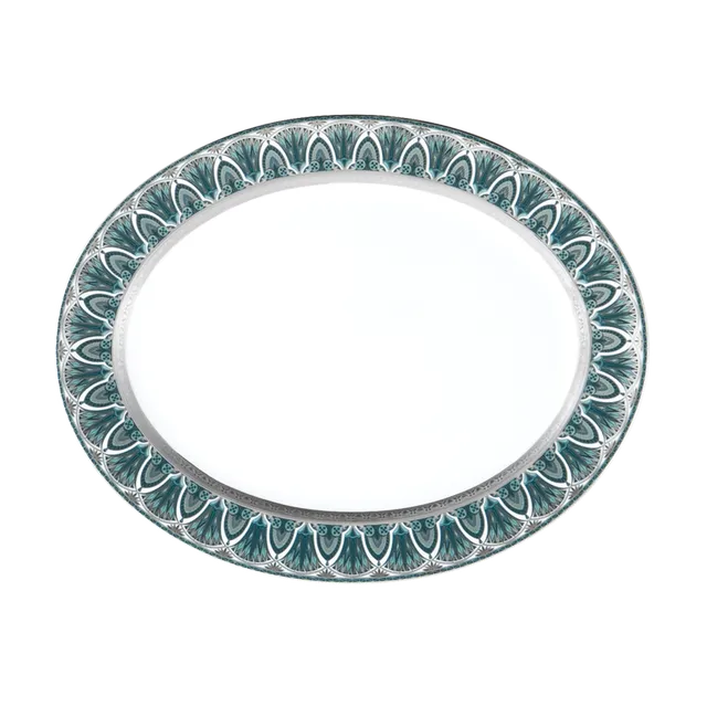 haviland-r-ves-du-nil-plat-ovale-porcelaine-vert-platine image 1