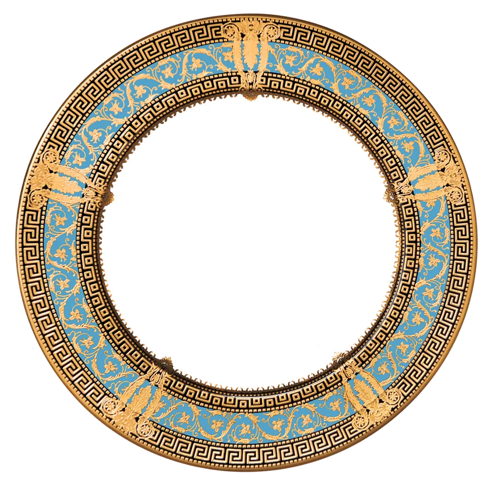 haviland-salon-murat-plat-rond-bleu-ciel-or image 1