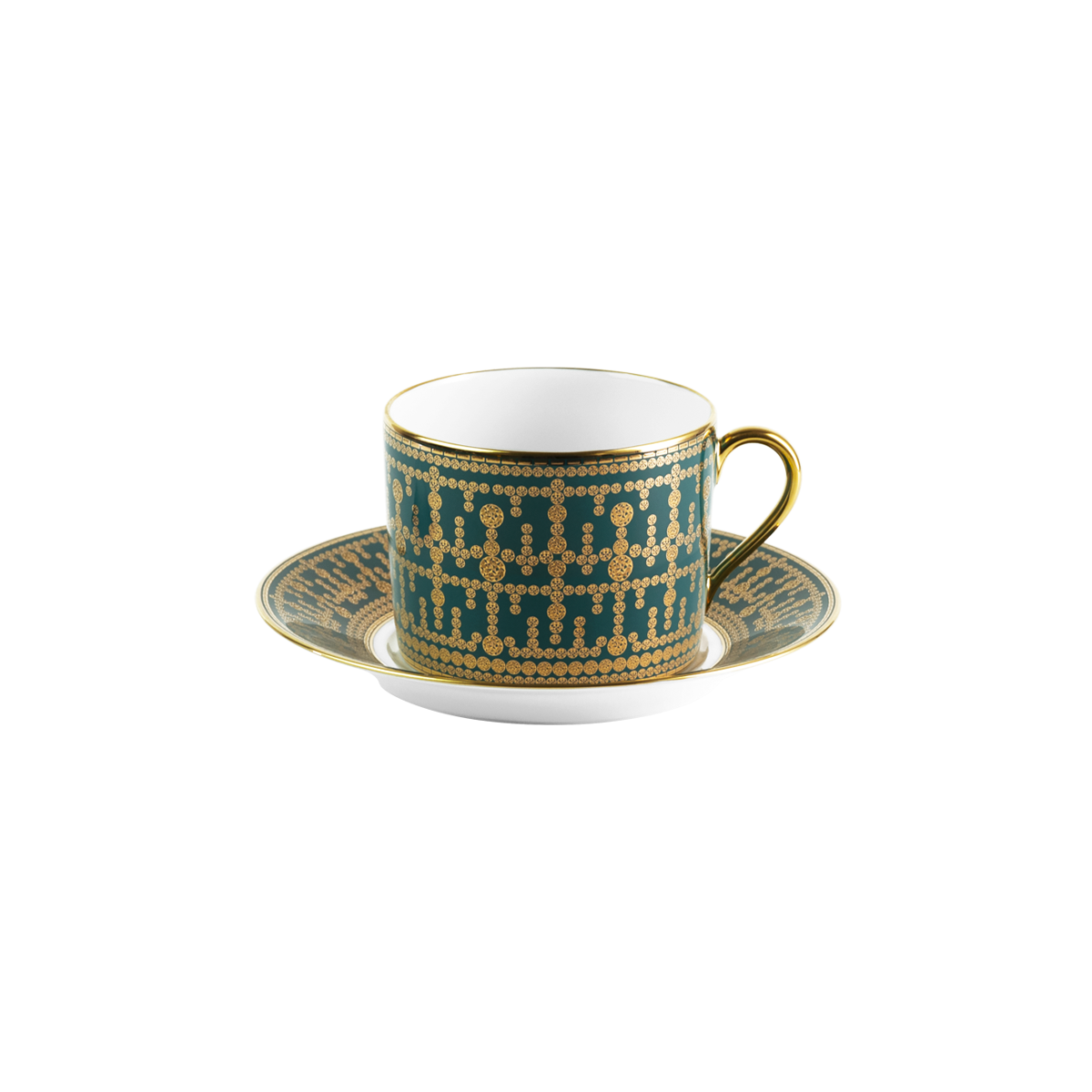 haviland-tiara-tasse-et-soucoupe-bleu-paon-or image 1