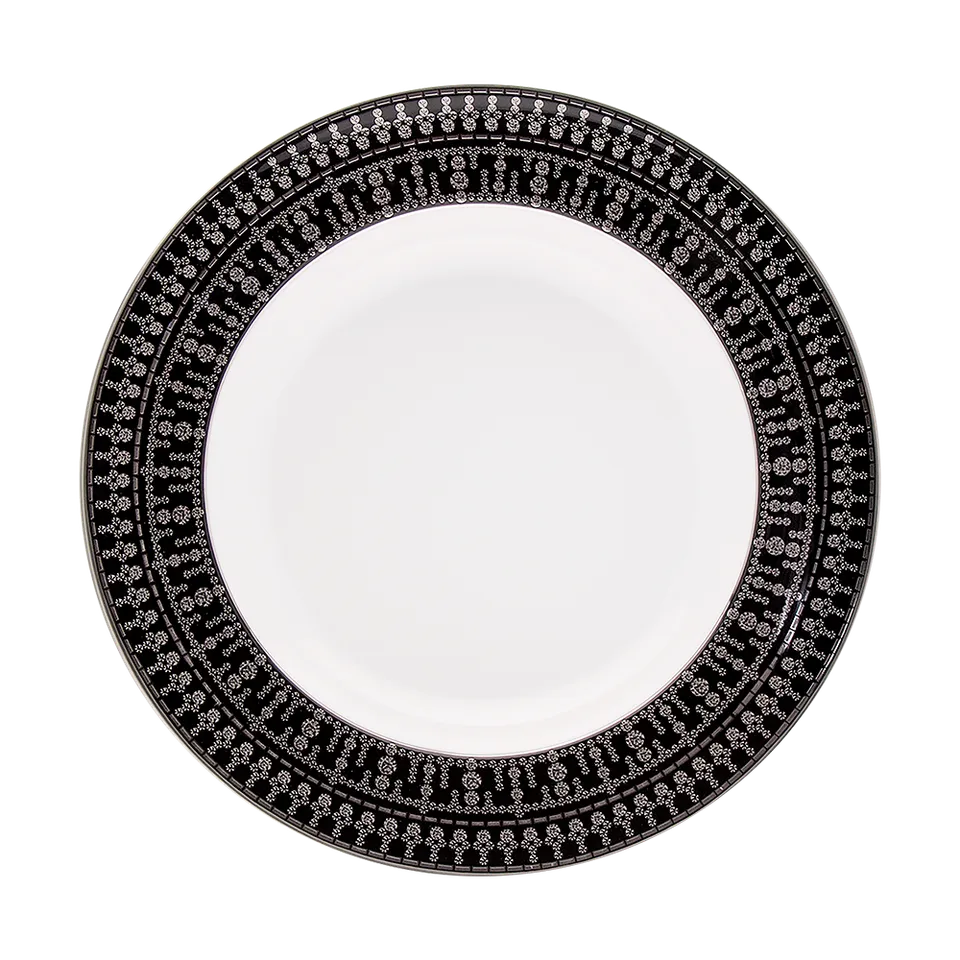 haviland-tiara-plat-rond-creux-noir-platine-porcelaine image 1