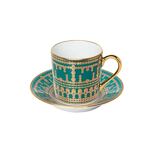 haviland-tiara-tasse-caf-soucoupe-bleu-paon-or-porcelaine image 1