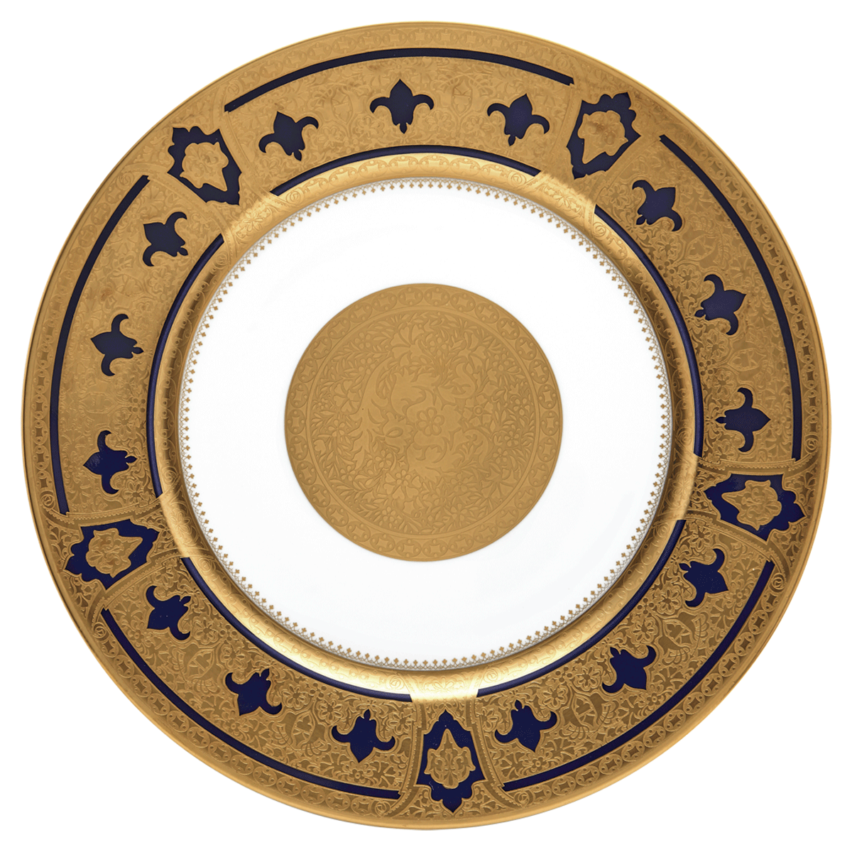 haviland-grand-apparat-assiette-pr-sentation-bleu-or image 1