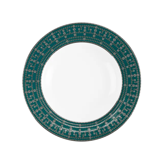 haviland-tiara-assiette-creuse-aile-bleu-paon-platine-porcelaine image 1
