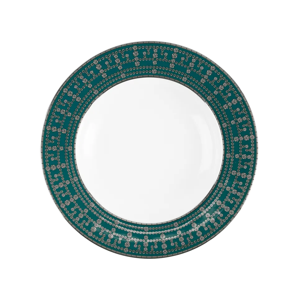 haviland-tiara-assiette-creuse-aile-bleu-paon-platine-porcelaine image 1