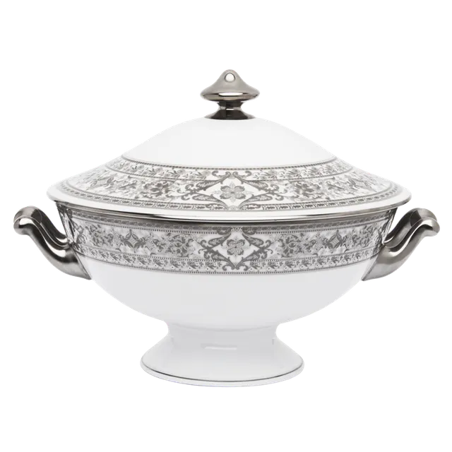 haviland-matignon-soupi-re-blanc-platine-porcelaine image 1