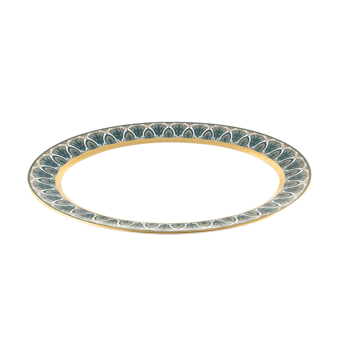 haviland-r-ves-du-nil-plat-ovale-porcelaine-vert-or image 3