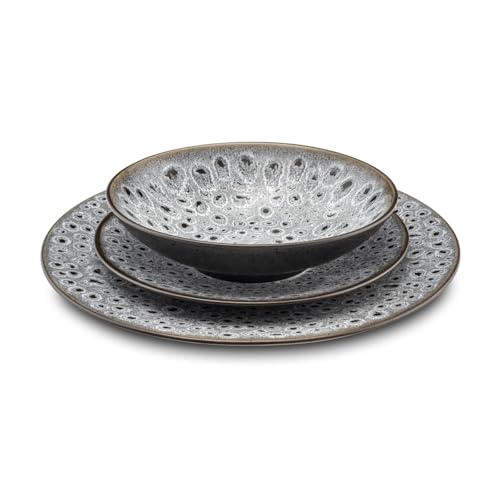 m-dard-de-noblat-n-o-service-18-assiettes-gr-s-gris image 4