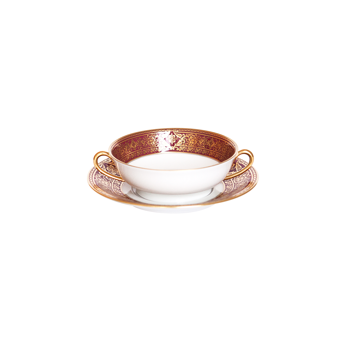 haviland-matignon-bol-bouillon-soucoupe-cerise-or image 1