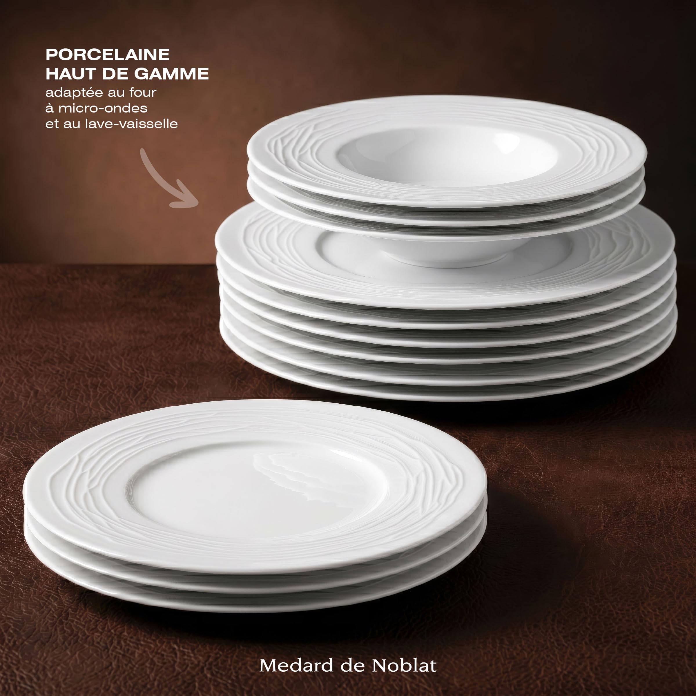 m-dard-de-noblat-lago-service-18-assiettes-porcelaine-blanc image 5