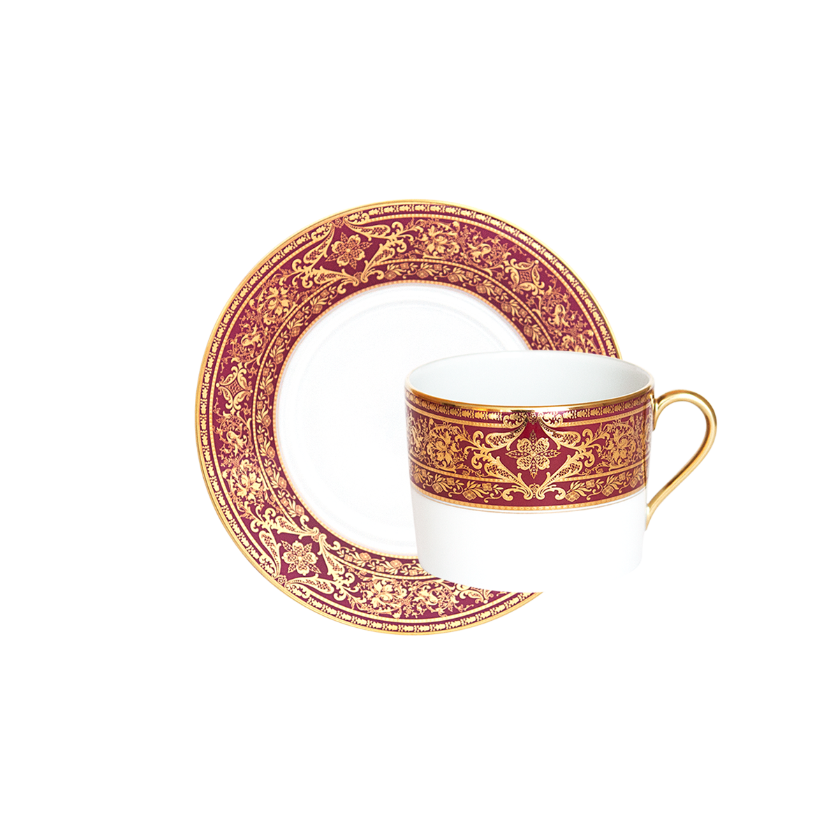haviland-matignon-tasse-d-jeuner-cerise-or-soucoupe image 1