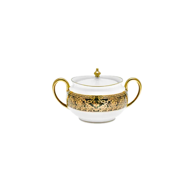 haviland-matignon-sucrier-porcelaine-noir-or image 1