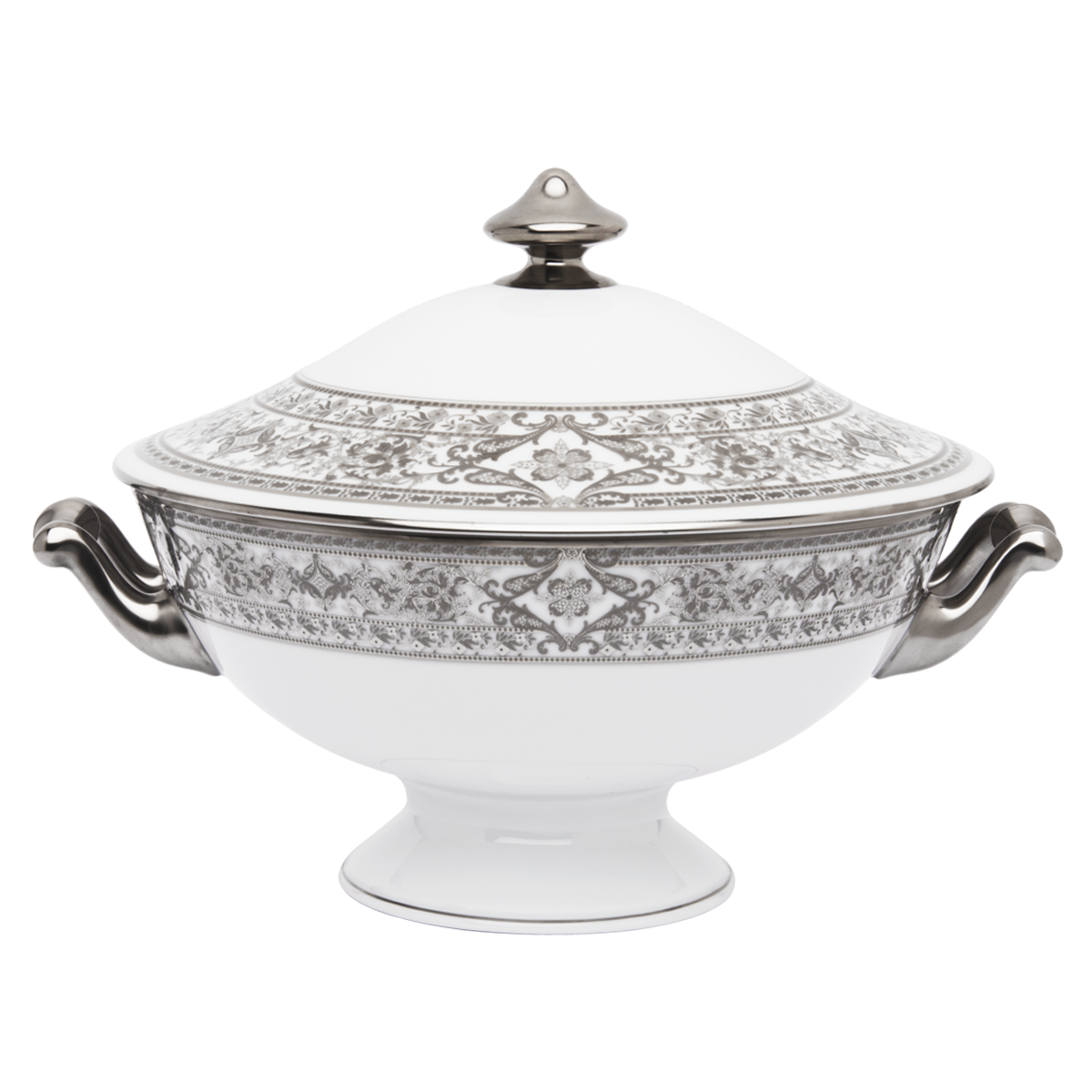 haviland-matignon-soupi-re-blanc-platine-porcelaine image 1