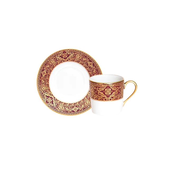 haviland-matignon-tasse-et-soucoupe-caf-porcelaine-cerise-or image 1