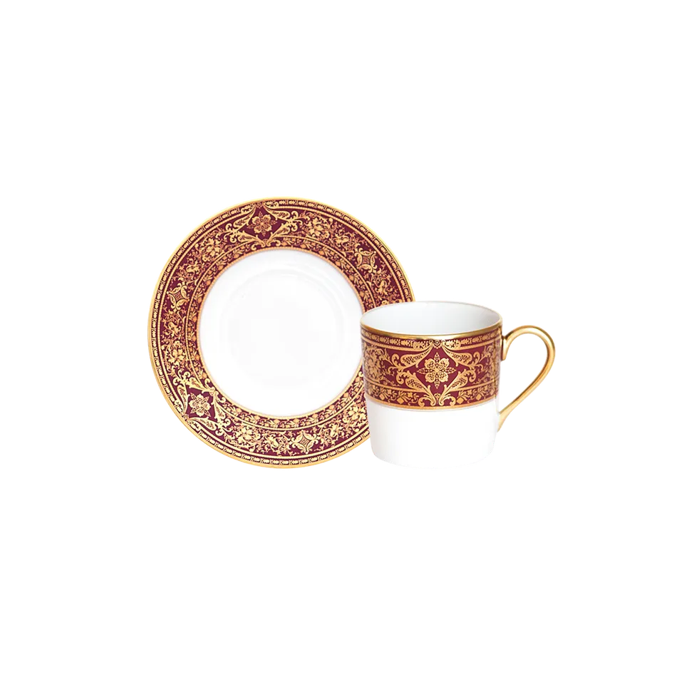 haviland-matignon-tasse-et-soucoupe-caf-porcelaine-cerise-or image 1