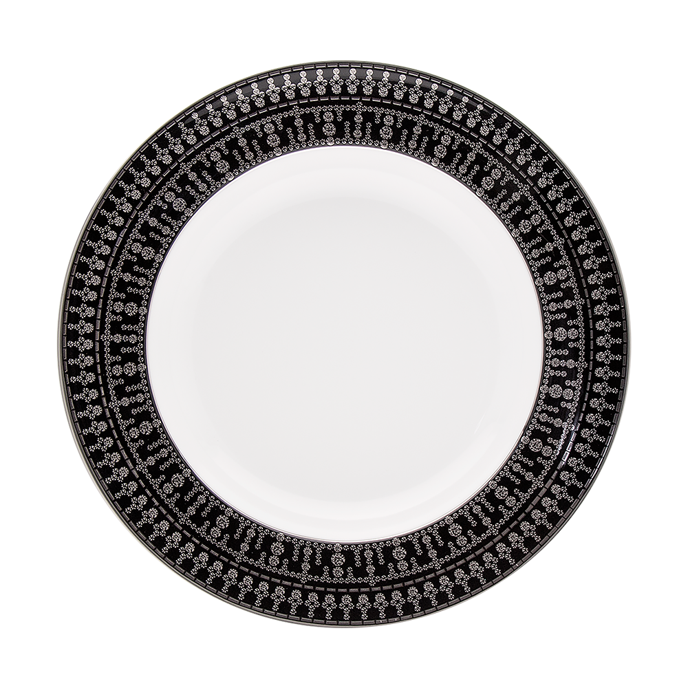 haviland-tiara-plat-rond-creux-noir-platine-porcelaine image 1