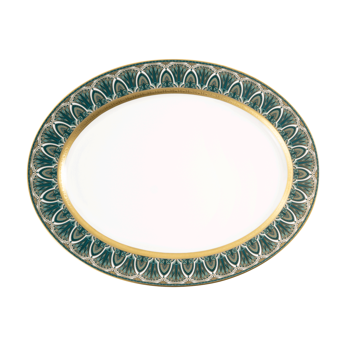 haviland-r-ves-du-nil-plat-ovale-porcelaine-vert-or image 1