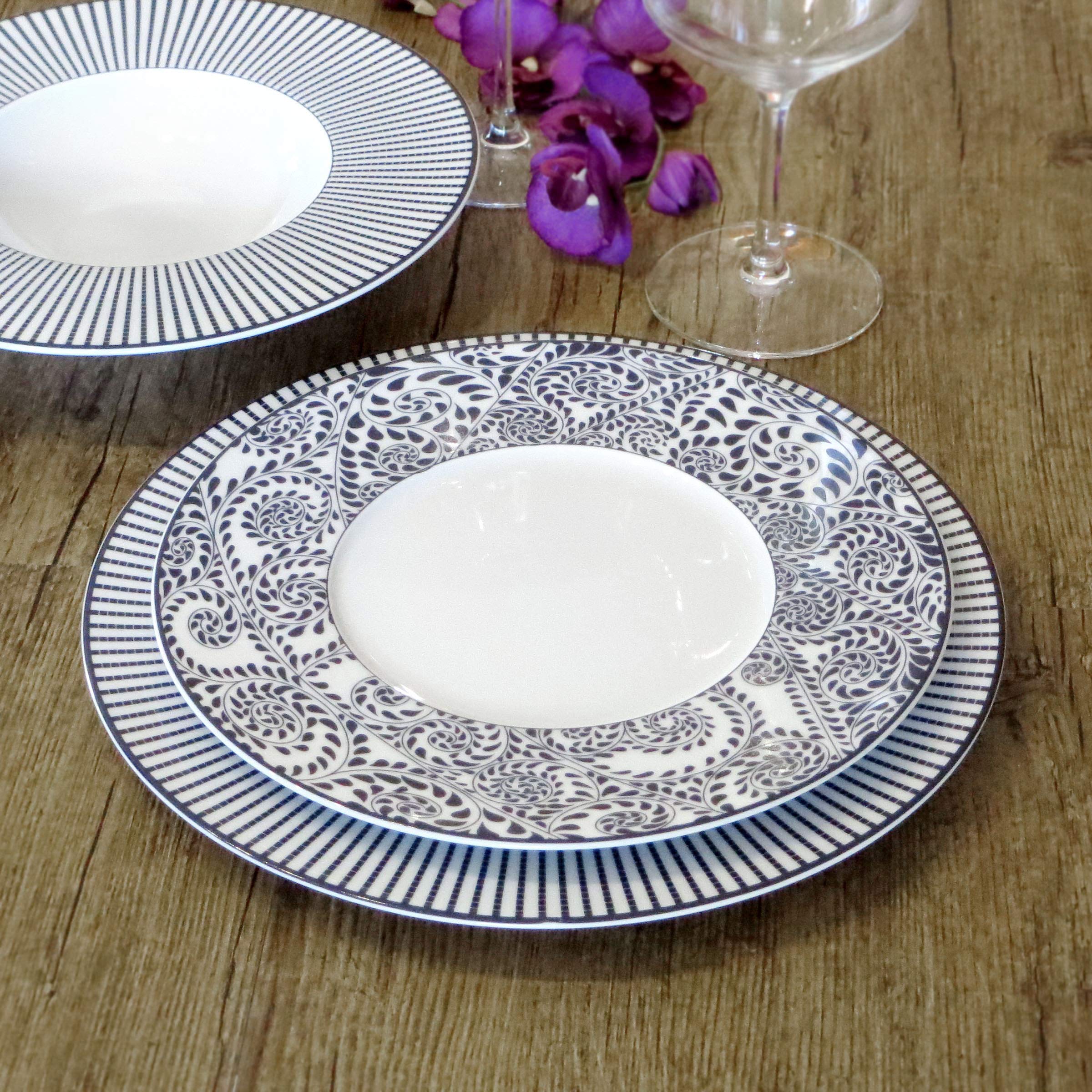 m-dard-de-noblat-alhambra-6-assiettes-creuses-porcelaine-bleu image 2
